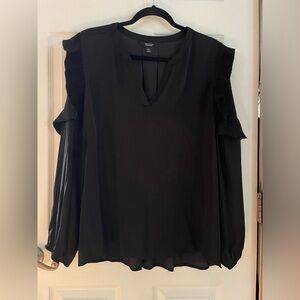 Simply Vera Vera Wang Black Blouse with Ruffled Sleeves